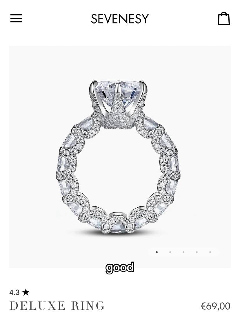 خاتم دوليكس بأحجار الزيكرون الألماسي 💎💍